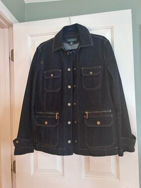 NWOT LRL Lauren Ralph Lauren Dark Indigo Denim Jacket XL